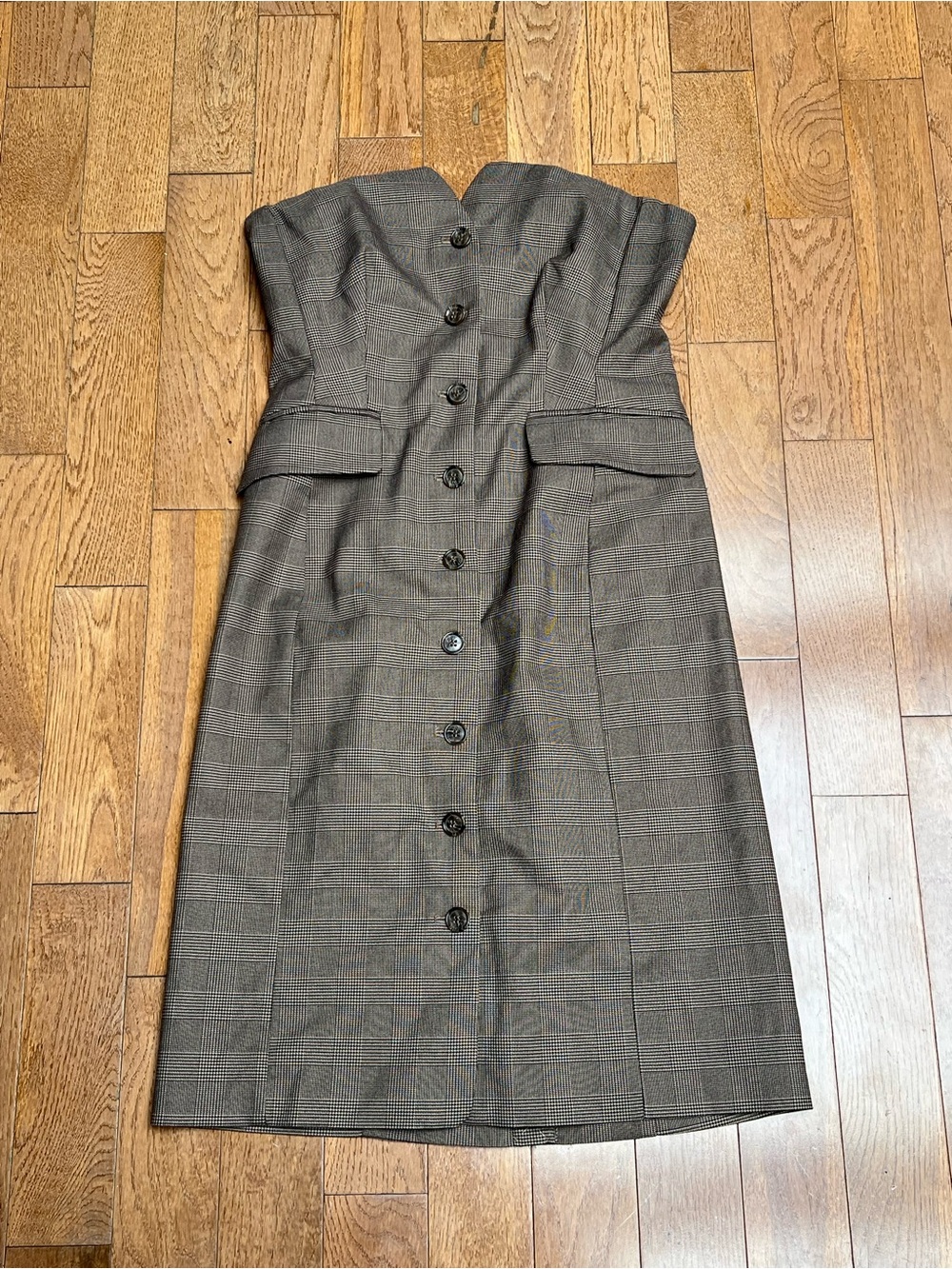 Banana Republic Strapless Button-Front Plaid Dress Size 8 New with tags! ($180)